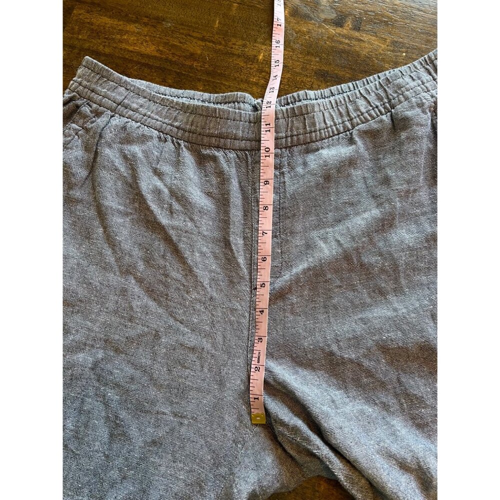 Old Navy Wide Leg Pants Blue Gray Casual Pull On Linen Pants Elastic Large - Picture 8 of 9